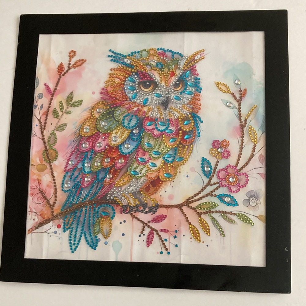 Homemade OWL From Rock crystal  30x30 cm